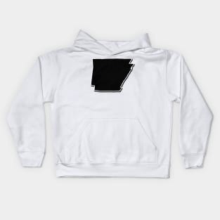 Black Arkansas Outline Kids Hoodie